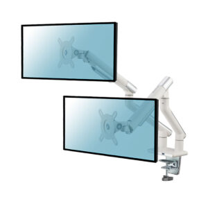 SOPORTE BRAZO INDEPENDIENTES 2 MONITORES KIMEX 17"-32" FULL MOTION / VESA 75 - 100 / 2XUSB 3.0 / HASTA 9 Kgr. / BLANCO / 015-2412