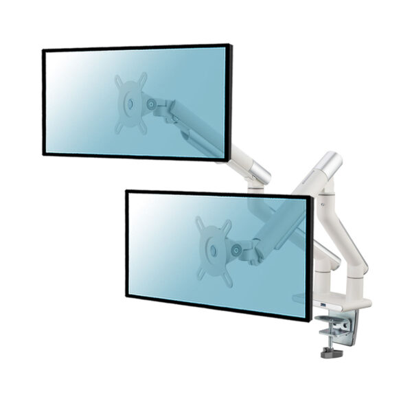 SOPORTE BRAZO INDEPENDIENTES 2 MONITORES KIMEX 17"-32" FULL MOTION / VESA 75 - 100 / 2XUSB 3.0 / HASTA 9 Kgr. / BLANCO / 015-2412