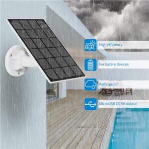 PANEL SOLAR NIVIAN / PARA CAMARAS IP / 3.3W / SALIDA 5V / IP65 / CABLE 3 m / 360º / NV-SOLAR5V-3W