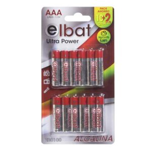 PILAS ALKALINAS ELBAT AAA LR03 PACK 10+2 UND. / EB0100