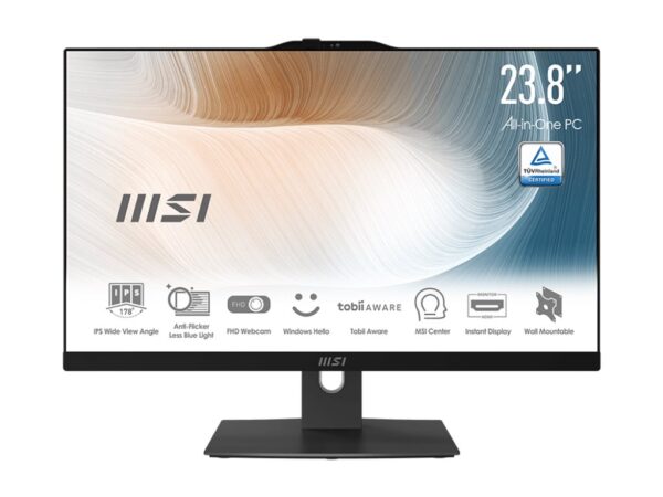 EQUIPO ALL IN ONE MSI AM242P 12M-1241ES / I7 1255U 1.7 Ghz / 16 GB / 23.8" FHD / SSD 512GB / WEBCAM / HDMI / BLUETOOTH / WIFI / FREDOS / 9S6-AE0711-1241