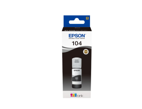 TINTA EPSON ECOTANK BOTELLA NEGRO 104 / L5190 / L3156 / L3151 / L3150 / 65ml / (C13T00P140)
