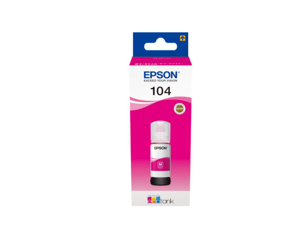 TINTA EPSON ECOTANK BOTELLA MAGENTA 104 / L5190 / L3156 / L3151 / L3150 / 65ml / (C13T00P340)