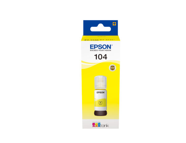 TINTA EPSON ECOTANK BOTELLA AMARILLA 104 / L5190 / L3156 / L3151 / L3150 / 65ml / (C13T00P440)