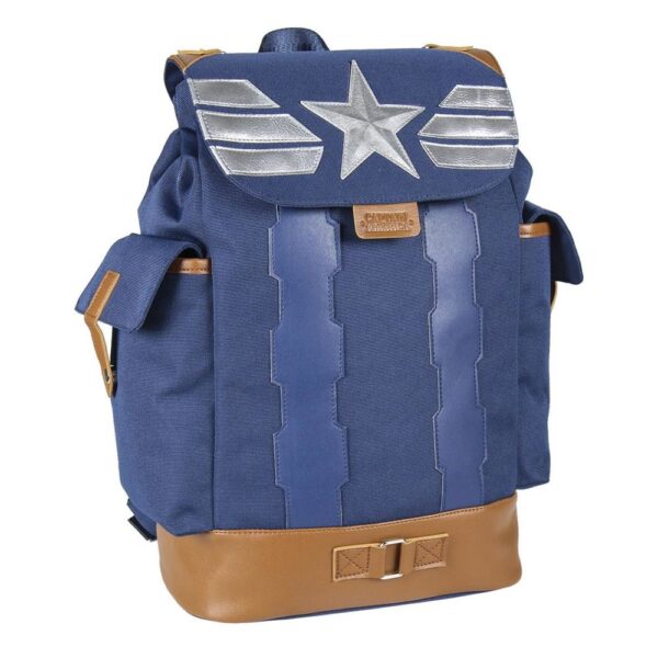 MOCHILA MARVEL CAPITAN AMERICA BARRAS Y ESTRELLA