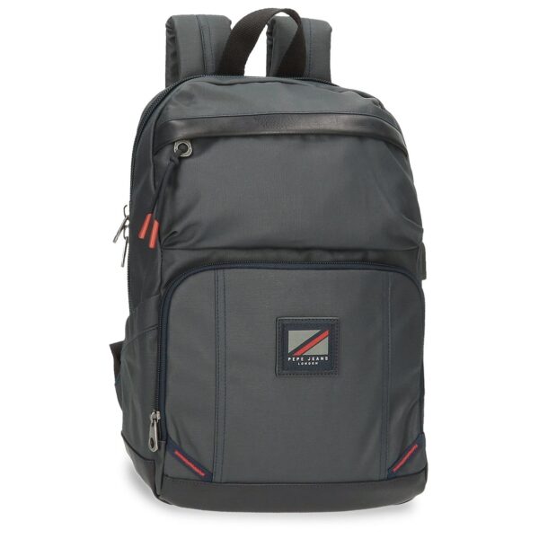 MOCHILA PORTATIL PEPE JEANS HACKNEY 12" NEGRO / DOBLE COMPARTIMENTO / 7312031