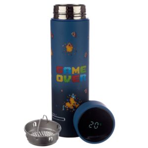 BOTELLA TERMO ACERO INOX GAME OVER / TERMOMETRO EN TAPA / FRIOS HASTA 24 H - CALIENTES HASTA 6 H / 450 ml
