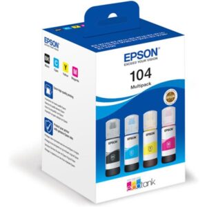 PACK TINTA EPSON ECOTANK BOTELLA CKMY 104 / L5190 / L3156 / L3151 / L3150 / 65ml / (C13T00P640)