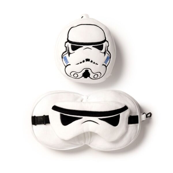 ALMOHADA VIAJE CON ANTIFAZ STAR WARS STORMTROOPER / 95% POLIESTER - 5% SPANDEX /  CON CREMALLERA PARA GUARDAR EL ANTIFAZ