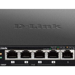 SWITCH D-LINK DGS-1005P / POE+ / 5 PUERTOS GIGABIT 10/100/1000 / 60W