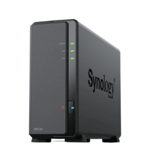 CAJA SYNOLOGY DISK STATION DS124 NAS / 1 BAY DISK STATION / 1.0 GB RAM / GIGABIT / (SIN DISCO DURO) / 2XUSB /