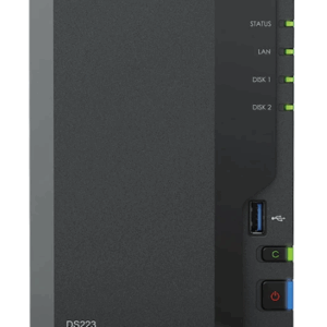 CAJA SYNOLOGY DISK STATION DS223 / 2 BAY / (SIN DISCO DURO) / 3XUSB / 1 X ETHERNET / 2 GB / RTD1619B /