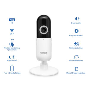 CAMARA EMINENT IP FIJA INTERIOR / AUDIO 2 VIAS / WIFI HD BLANCA / EM6400