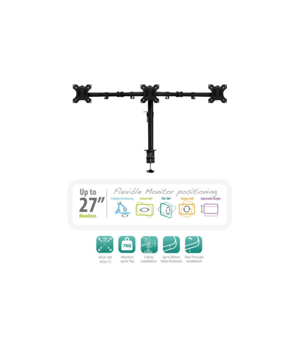 SOPORTE BRAZO PARA 3 MONITORES EWENT EW1513