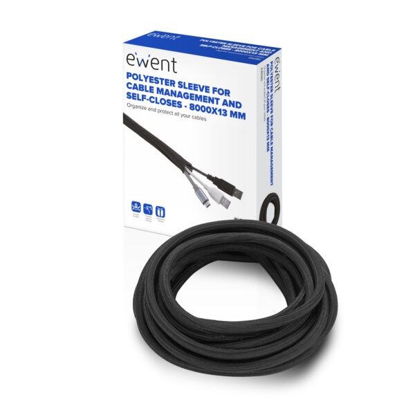 MANGUITO POLYSTER EWENT PARA GESTION CABLE CON AUTO-CIERRE / 8000X13 mm / ORGANIZA Y PROTEGE LOS CABLES / EW1561