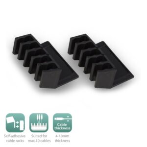 GUIA CABLES PARA ESCRITORIOS / 2XGUIAS / AUTOADHESIVAS / ENTRE 4 Y 10 mm / EW1565