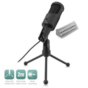 MICROFONO EWENT MULTIMEDIA CON CANCELACION DE RUIDO PRO NEGRO EW3552