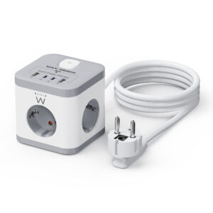 REGLETA ENCHUFES EWENT TORRE 3 SCHUCO / 2X USB-A 3 Amp / 2X USB-C 3 Amp / 1.5 m / EW3863