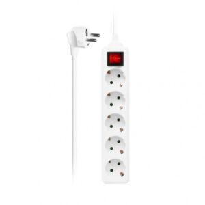 REGLETA ENCHUFES EWENT EW3916 5 TOMAS CON PROTECCION ANTIPICOS BLANCA / CABLE 1,5 M.