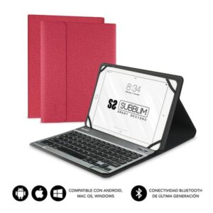 FUNDA TABLET SUBBLIM KEYTAB PRO 10.1" ROJA + TECLADO  BLUETOOHT / SUB-KT2-BT0003