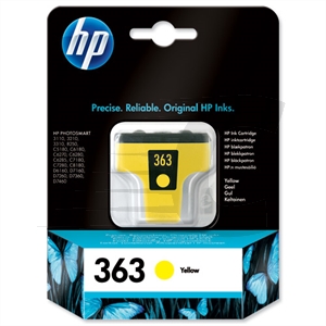 TINTA HP INKJET Nº 363 AMARILLA PHOTOSMART 8250/3210/3310/8200 3200/3110 PHOTPSMART C6180/C6200/C6280 PHOTOSMART SERIE C5180 PHOTOSMART C7100 (C8773E)