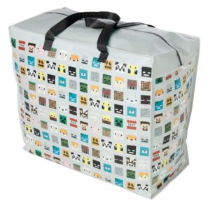 BOLSA REUTILIZABLE ALMACENAJE MINECRAFT CARAS / 48X55X28 cm
