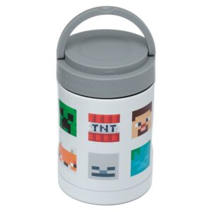 FIAMBRERAS TAPER TERMO PORTATIL MINECRAFT CARAS / 14X9X9 cm / ACERO INOX. - POLIPROPILENO - SILICONA / 500 ml