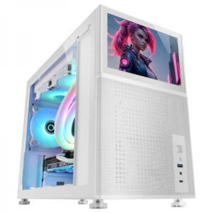 CARCASA MARS GAMING BLACA MC-LCD  / MICRO-ATX / PANTALLA LCD IPS 8" / SIN FUENTE / MCLCDW