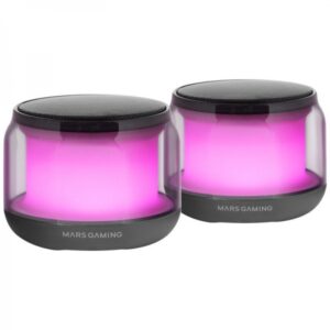ALTAVOZ MARS GAMING MS-AURA BLUETOOTH RGB 360º /SONIDO ENVOLVENTE 15W / DSP PERSONALIZADO / JACK / NEGRO / MSAURA