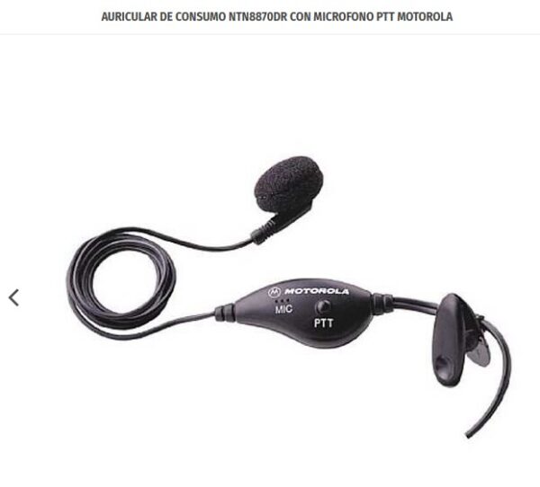 AURICULAR MOTOROLA NTN8870DR CON MICROFONO PTT