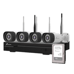 KIT VIDEOVIGILANCIA NIVIAN WIFI / 4XCAMARA WIFI + ETHERNET / 10 CANALES / 2.4Ghz / 1 X HDD 1.0 TB  / IP66 / HDMI-VGA / NVS-KIT1030W6-4CAM-1TB