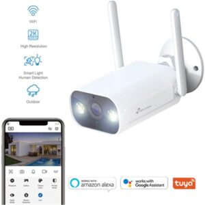 CAMARA VIGILANCIA NIVIAN EXTERIOR WIFI / COMPATIBLE ONVIF / 2K / DIA-NOCTURNA / MICROFONO - ALTAVOZ / MICROSD HASTA 128GB / DOS FOCOS LED / IP66 / NVS-IPC-02-L