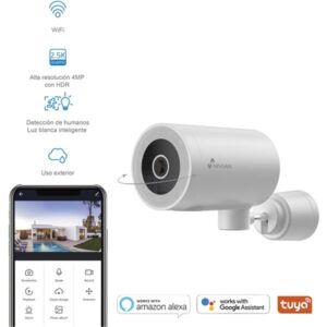 CAMARA VIGILANCIA NIVIAN EXTERIOR WIFI / 2.5K / DIA-NOCTURNA / MICROFONO - ALTAVOZ / DETECCION PRESENCIA / AUTOTRACKING / MICROSD HASTA 256GB / NVS-IPC-0H3-L
