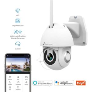 CAMARA VIGILANCIA NIVIAN EXTERIOR/ INTERIOR  MOTORIZADA WIFI BLANCA / COMPATIBLE ONVIF / 2K / DIA-NOCTURNA / MICROFONO - ALTAVOZ / MICROSD HASTA 128GB / IP65 / NVS-IPC-0S2