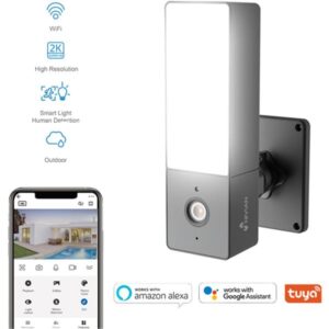 CAMARA VIGILANCIA NIVIAN EXTERIOR + FOCO WIFI / 2K / 1000 LUM / MICROFONO - ALTAVOZ / MICROSD HASTA 128GB / IP65 / NVS-IPC-L2