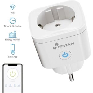 ENCHUFE MINI WIFI SMART PLUG INTELIGENTE NIVIAN / WIFI / 16 Amp / NVS-SOCKETF-W2