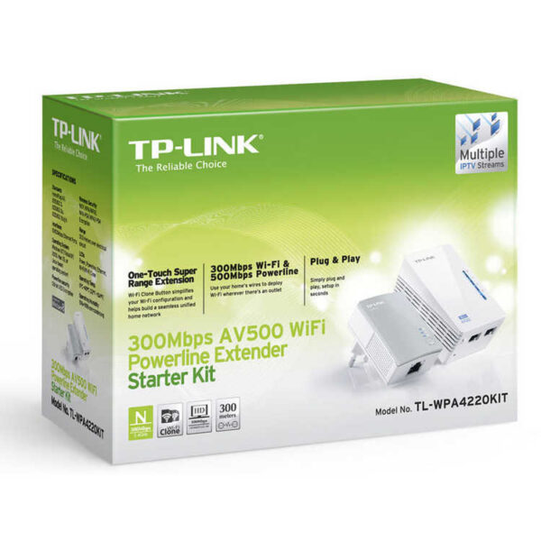 ADAPTADOR PLC WIFI TP-LINK AV600 300MBPS TL-WPA4220KIT (2 UNID)