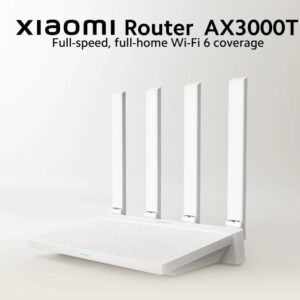 ROUTER NEUTRO XIAOMI MI AX3000T WIFI 6  4 ANTENAS / 4 PUERTOS GIGABIT / DOBLE BANDA 2.4Ghz - 5Ghz / PROCEDADOR DUAL-CORE 1.3GHz / DVB4423GL