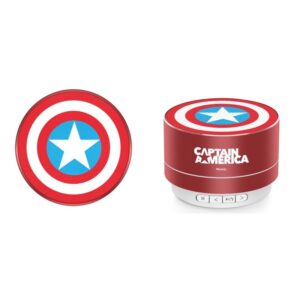 ALTAVOZ CAPITAN AMERICA ROJO / STEREO PORTATIL / BLUETOOTH / 300 mAh / 3W /