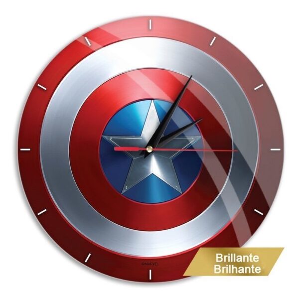 RELOJ PARED MARVEL BRILLO CAPITAN AMERICA / 30.5 cm