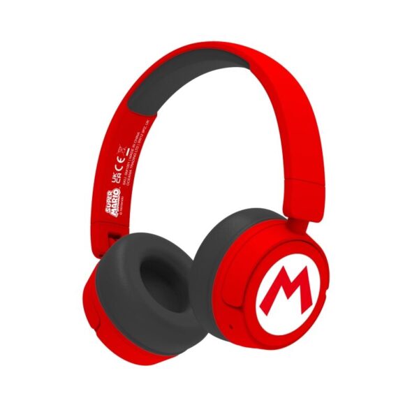 AURICULARES C/MICROFONO KIDS LOGO SUPER MARIO ROJO / BLUETOOTH 5.0 /