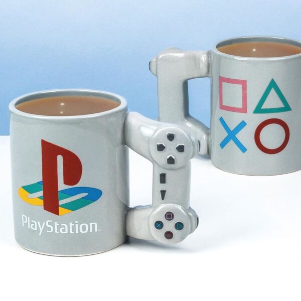 TAZA DESAYUNO MANDO PLAYSTATION PS4 BLANCA