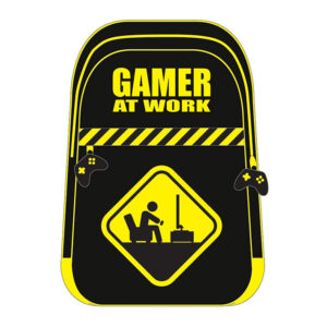 MOCHILA VIAJE NEGRA-AMARILLA PYR LICENCIA GAMING GAMER AT WORK