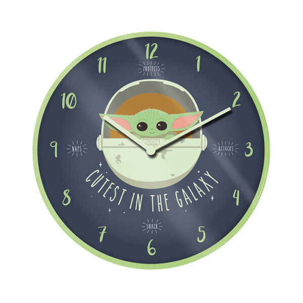 RELOJ PARED STAR WARS MANDALORIAN CUTEST IN THE GALAXY