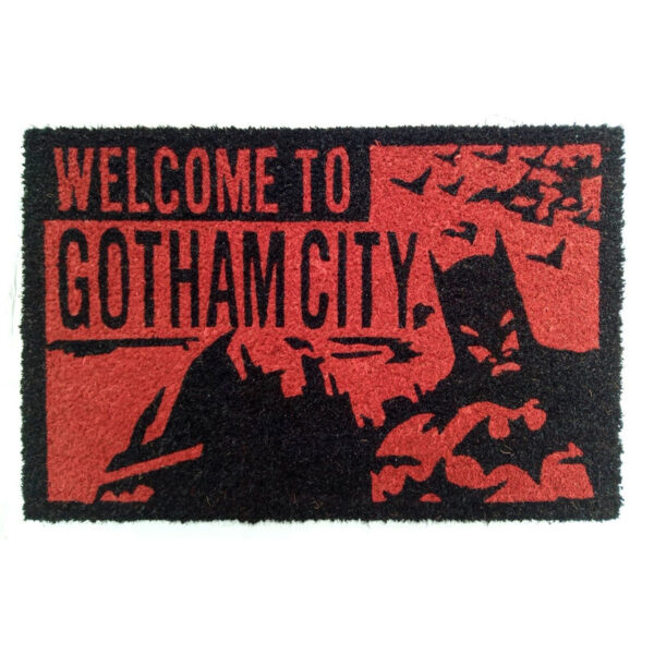 FELPUDO DC COMICS BATMAN WELCOME TO GOTHAM / 37 X 55 X 1.5 cm / FIBRA DE COCO Y PVC