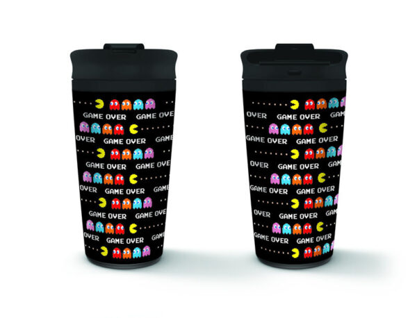 VASO VIAJE METALICO PAC MAN GAME OVER