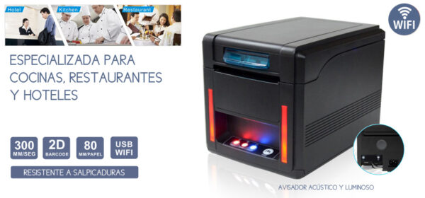 IMPRESORA TICKET SEYPOS PRP-100 TERMICA / WIFI, USB / 80MM PAPEL / 300 MM/S / ESPECIAL COCINA / RESISTENTE A SALPICADURAS (GA-U80300)
