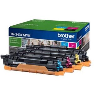 PACK 4 TONER BROTHER NEGRO-CYAN-MAGENTA-AMARILLO  / HLL3210CW / HLL3230CDW / HLL3270CDW / DCPL3510CDW / DCPL3550CDW / MFCL3710CW / MFCL3750CDW / MFCL3770CDW / (1.000 PAG.) (TN243CMYK)