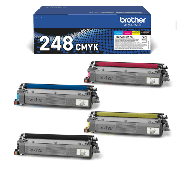 PACK 4 TONER BROTHER NEGRO-CYAN-MAGENTA-AMARILLO HL-L8230CDW / L8240CDW / L3220CW / L3240CDW / DCP-L3520CDW / L3560CDW / MFC-L3760CDW / L8340CDW / L3740CDW / L8390CDW / (1.000 PAG.) (TN248VAL)