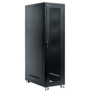 ARMARIO RACK 19" 42U 800X1000MM  ALTO 2055MM DESMONTADO / PUERTA FRONTAL ACERO PERFORADA / PANELES LATERALES DESMONTABLES / 4 RUEDAS CON PATAS DE NIVELACION / NEGRO / WPN-RSA-42810-B